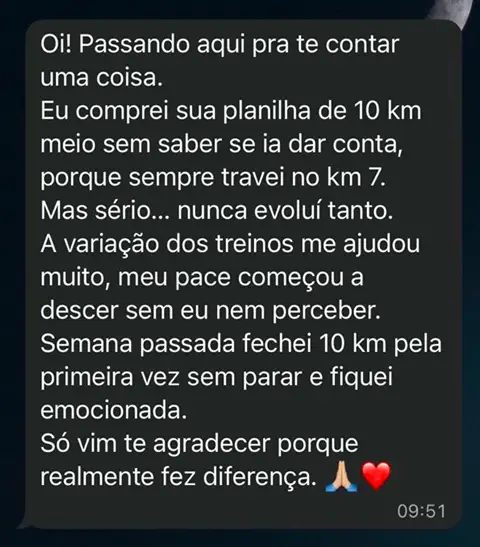 Depoimento de aluno Running Pro